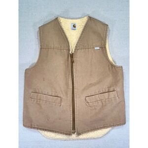 Vintage Carhartt Men's Medium 6SV Sherpa Duck Canvas Vest WorkWear